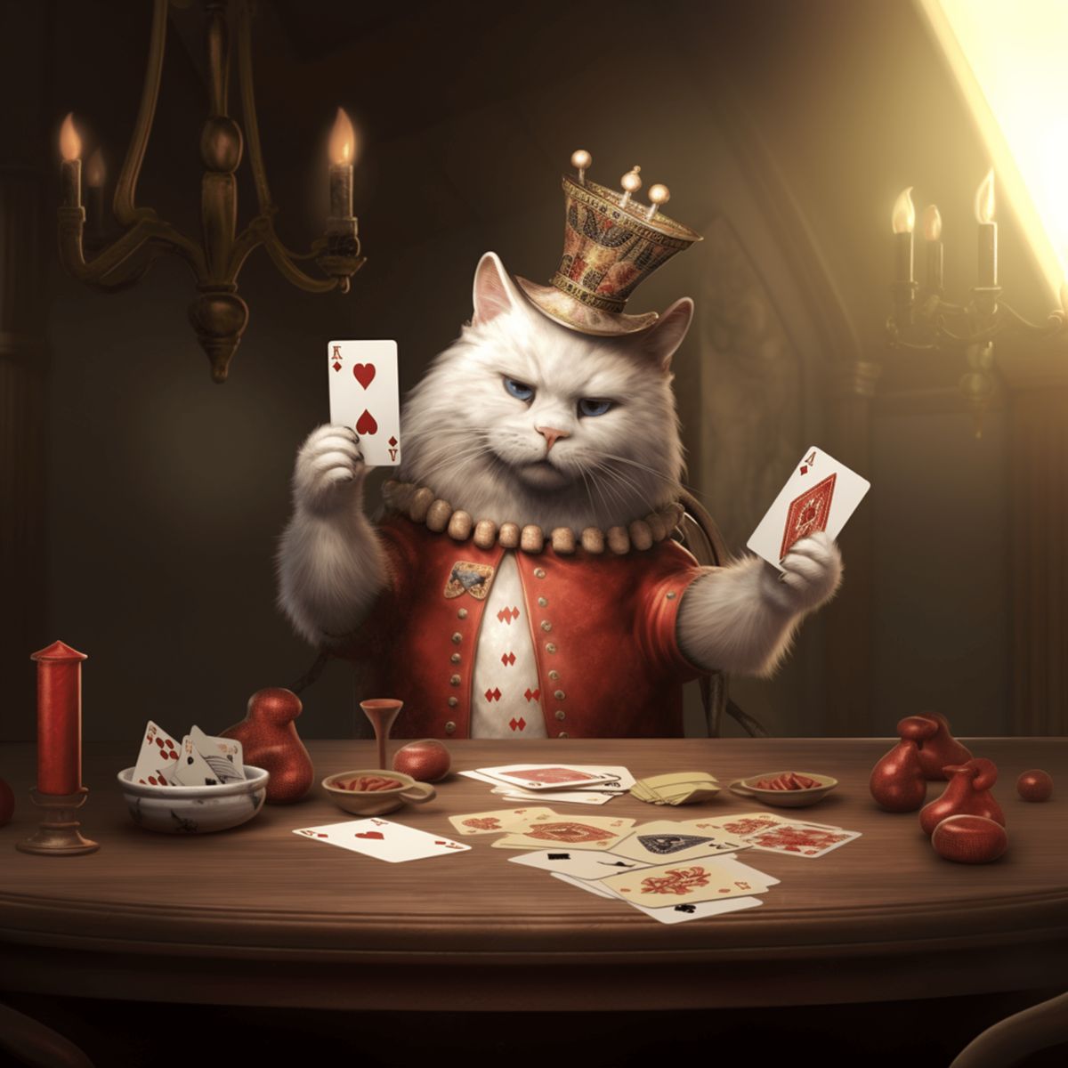 Glasbild - Poker Cat